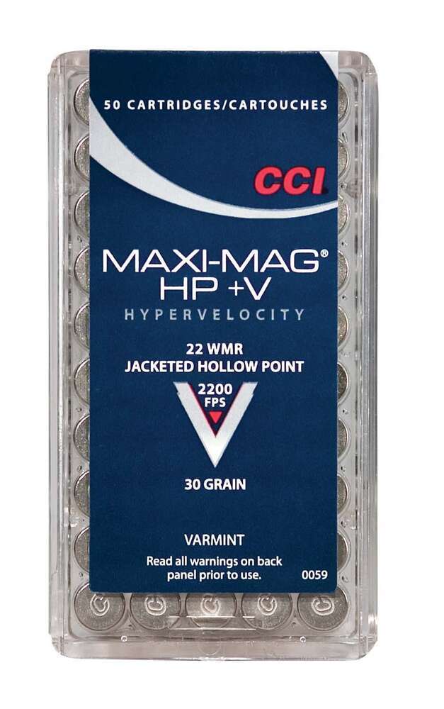 Ammunition CCI   Speer 312 ft lbs 22WMR CCI 920CC 22WMR      MAXI-MAG  40 HP        125/10